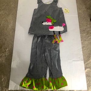 Potato Saks Matching Blouse & Pant Set Size 5